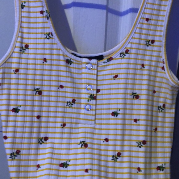 Forever 21 Striped yellow Tank with roses - Picture 2 of 8